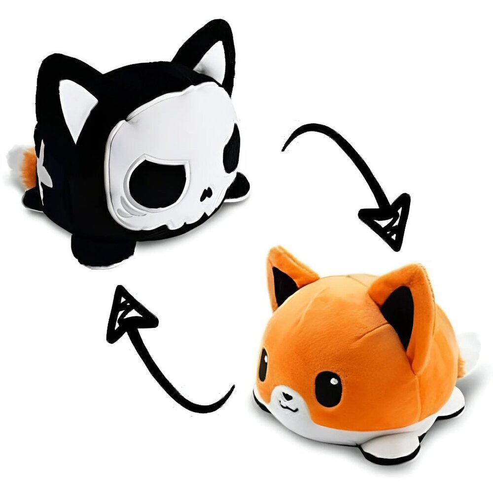 3 for $55 - plush teeturtle Reversible Fox Happy + Skeleton Glow NWT (w3992)